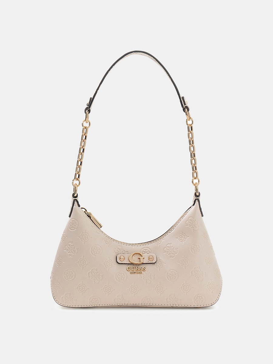 Dita Monogram Single Handle Shoulder Bag with Zipper Closure