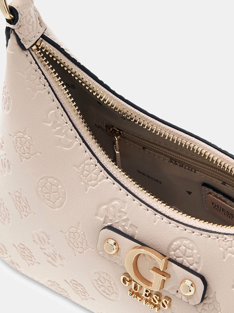 Dita Monogram Single Handle Shoulder Bag with Zipper Closure