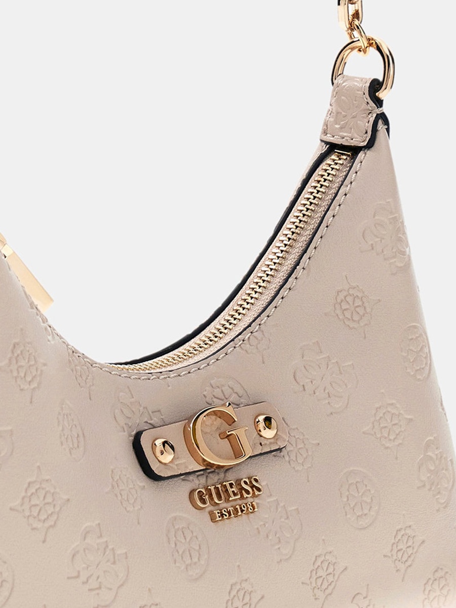 Dita Monogram Single Handle Shoulder Bag with Zipper Closure