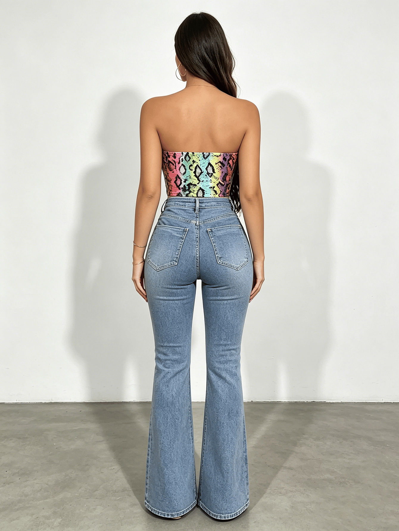 Gradient Snake Print Bandeau Top