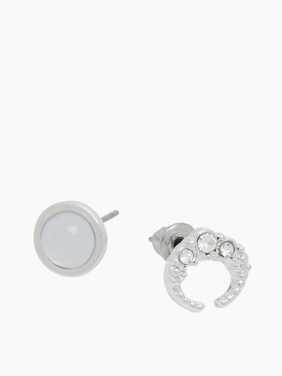 Pack of 9 Silver Tone Assorted Earrings with Pushback Closure