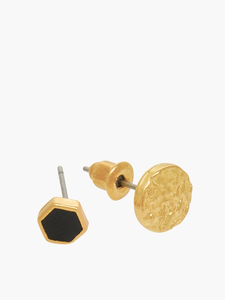 Pack of 9 Gold Tone Assorted Earrings with Pushback Closure