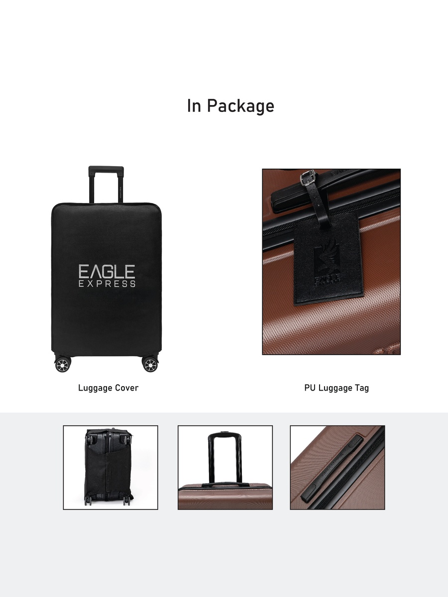 3-Piece Venture ABS Hard Trolley Set, Coffee (20/24/28 Inch)