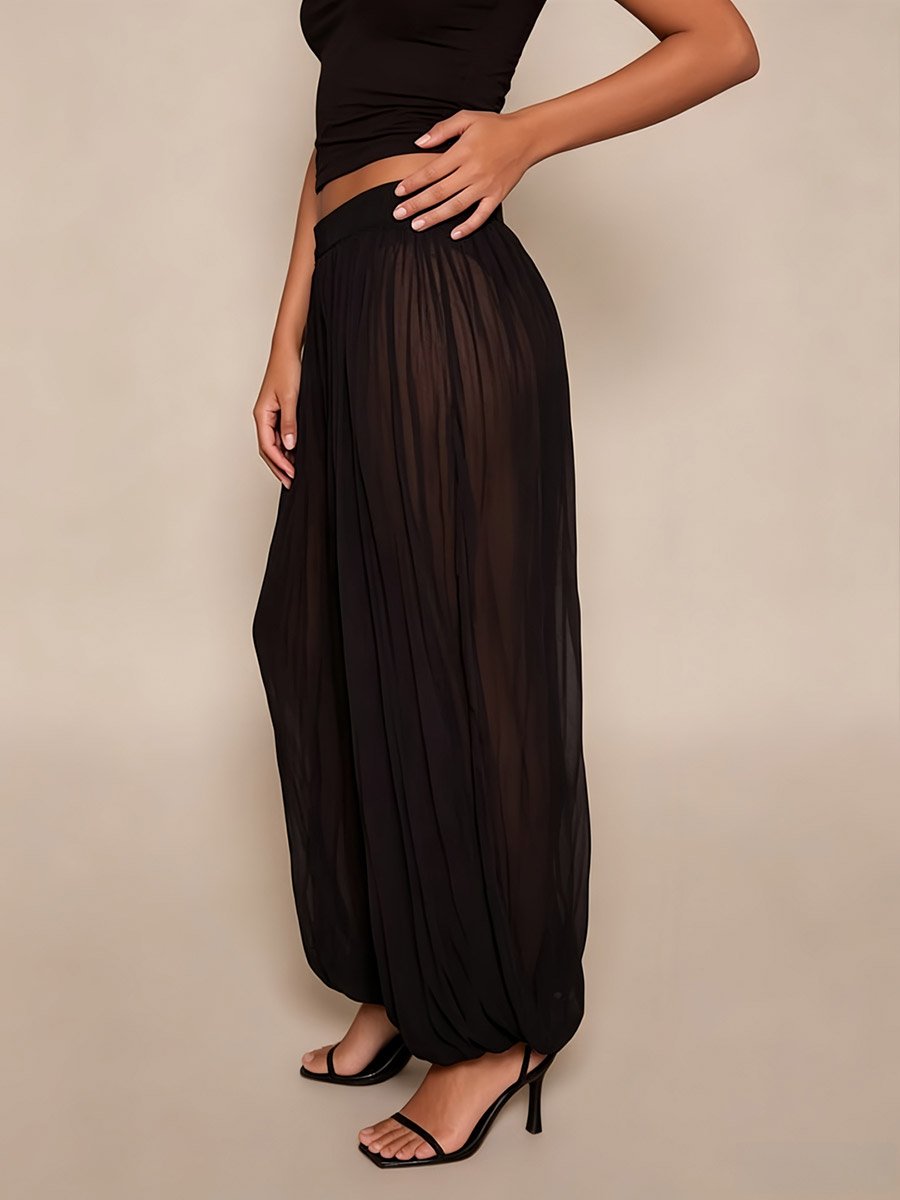 Black Sheer Trousers