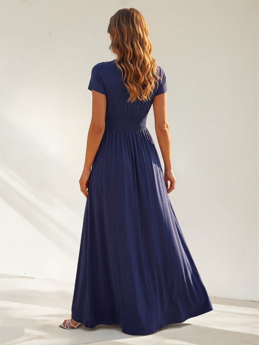 Navy Blue V Neck Nightdress