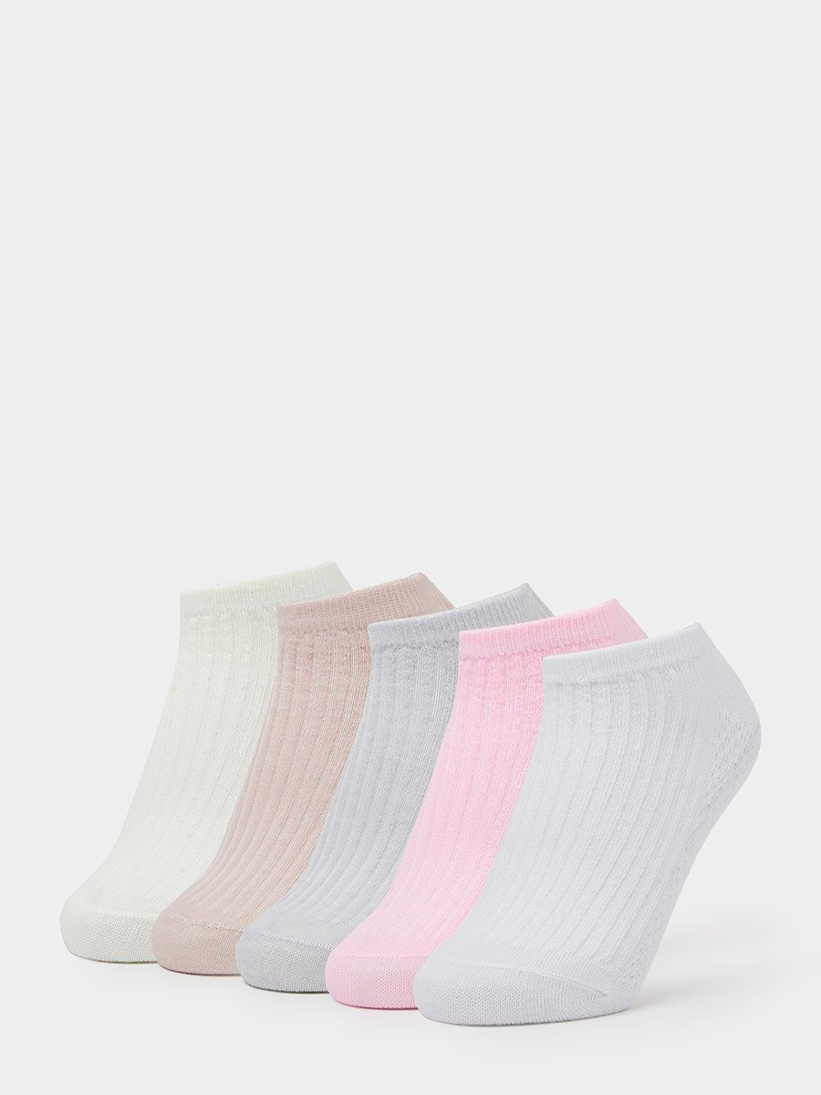 Pack of 5 - Multi-Color Solid Ankle Socks
