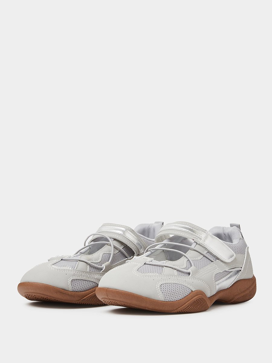 Grey Mesh Mary Jane Sneakers