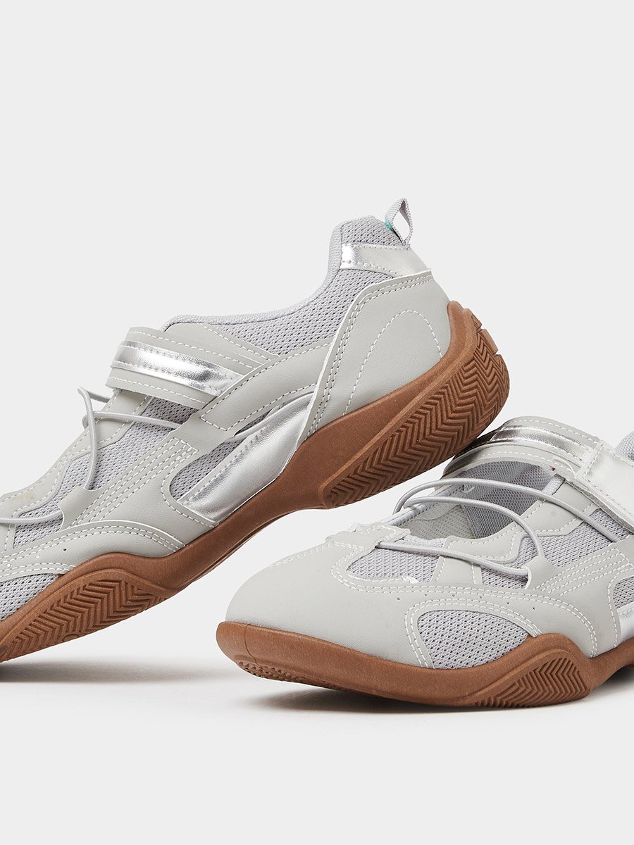 Grey Mesh Mary Jane Sneakers