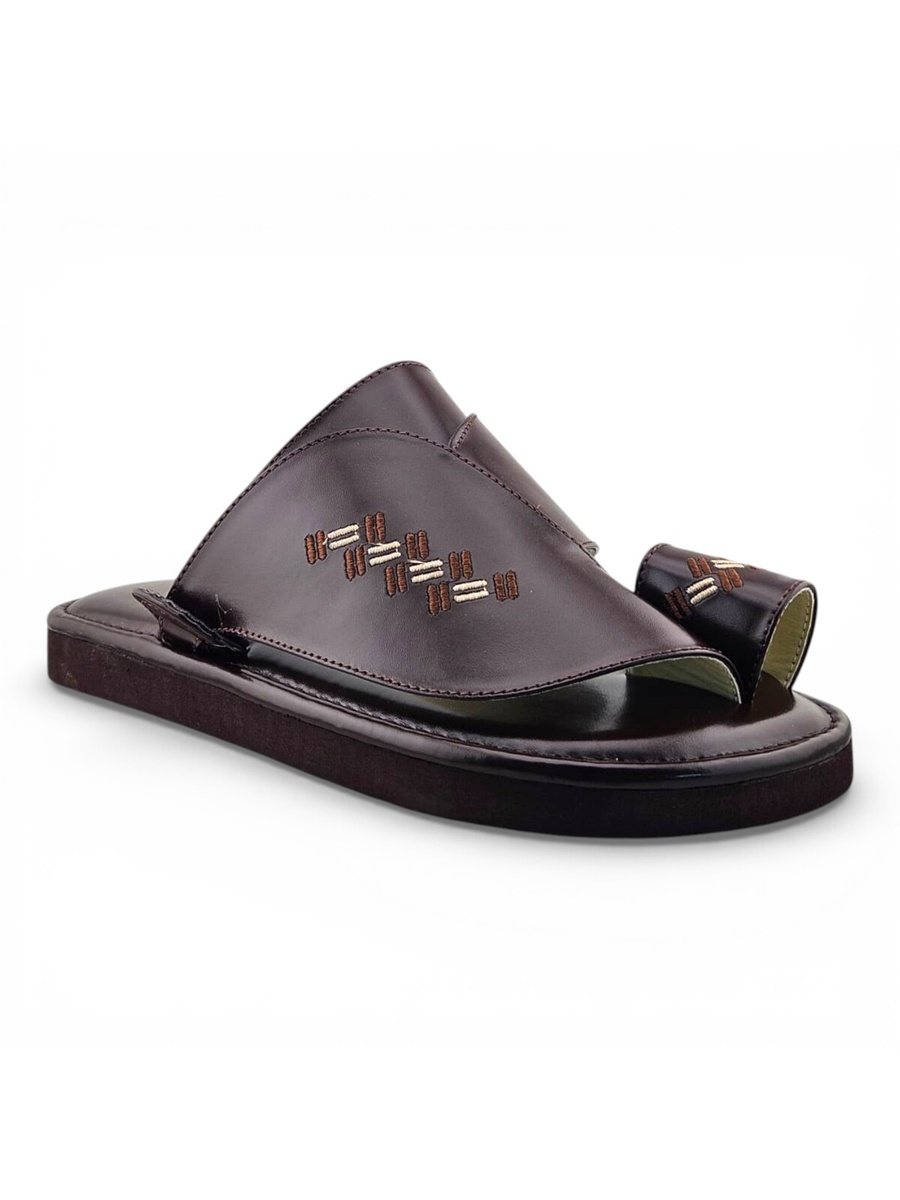 Men Brown Leather Arabic Sandals