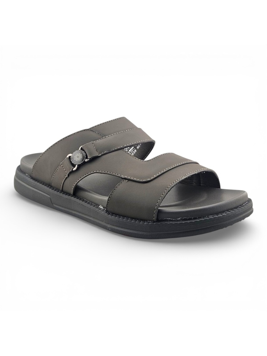 Grey Comfort Open Toe Slide Sandals