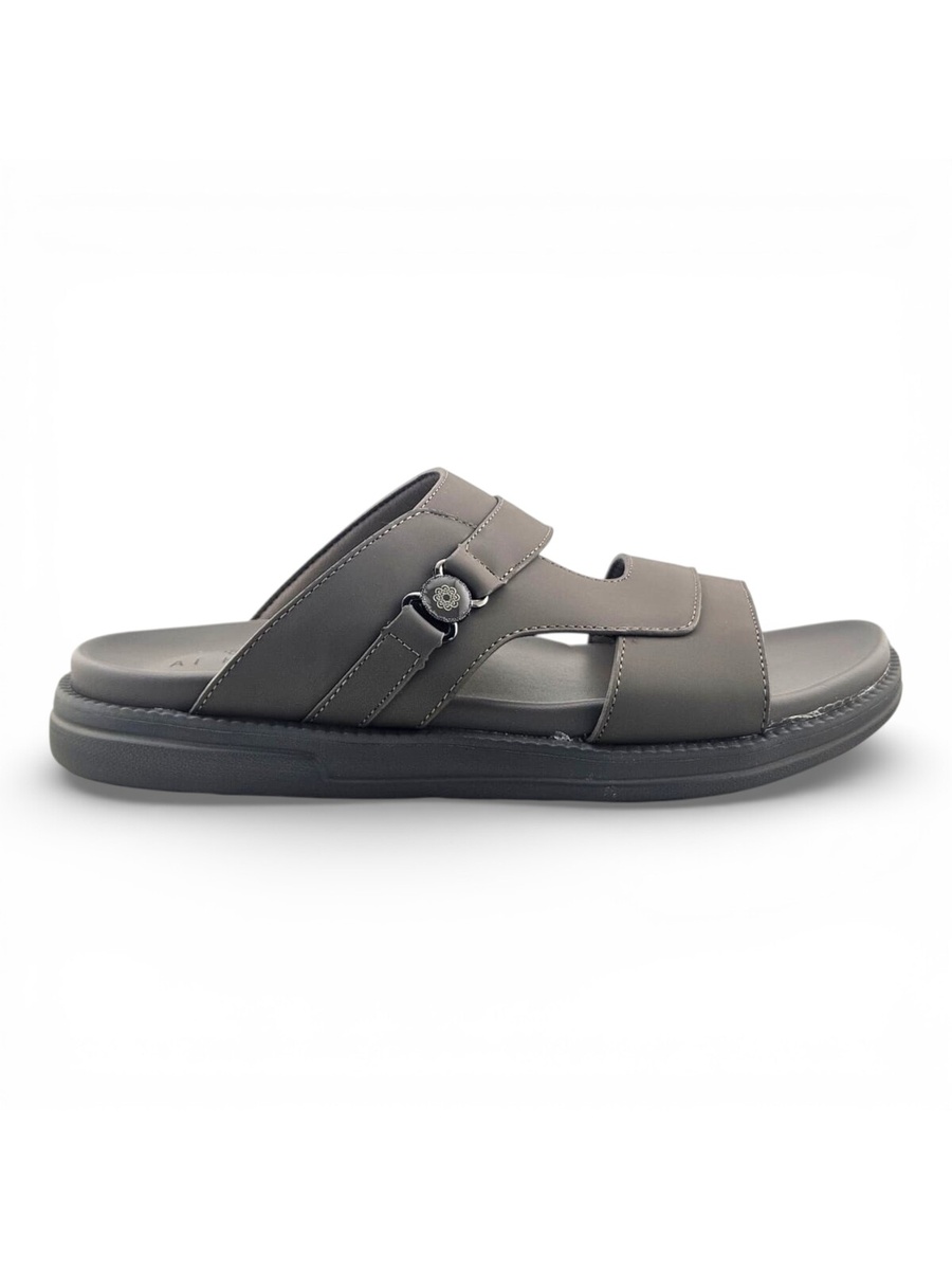 Grey Comfort Open Toe Slide Sandals