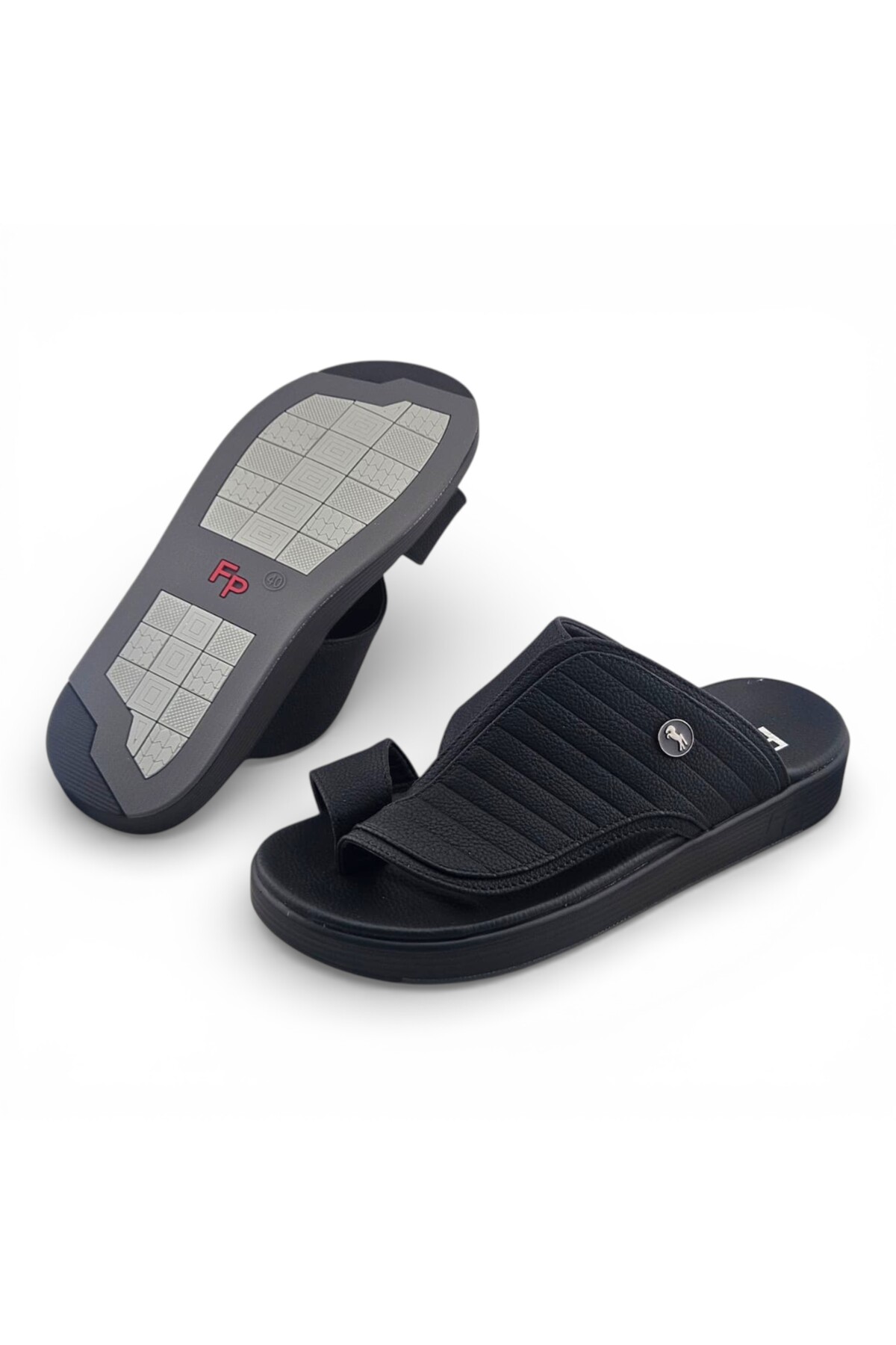 Men Black Comfort Slide Sandals