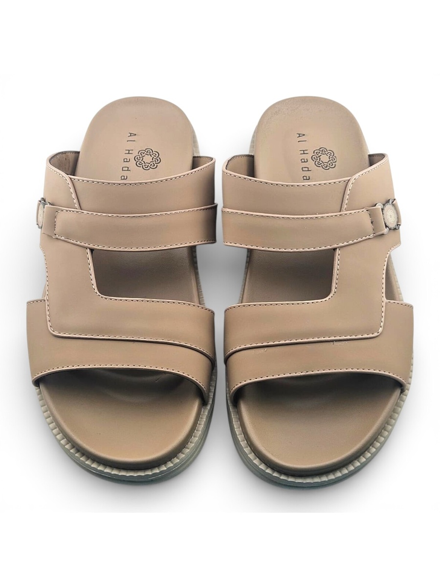 Khaki Comfort Open Toe Slide Sandals