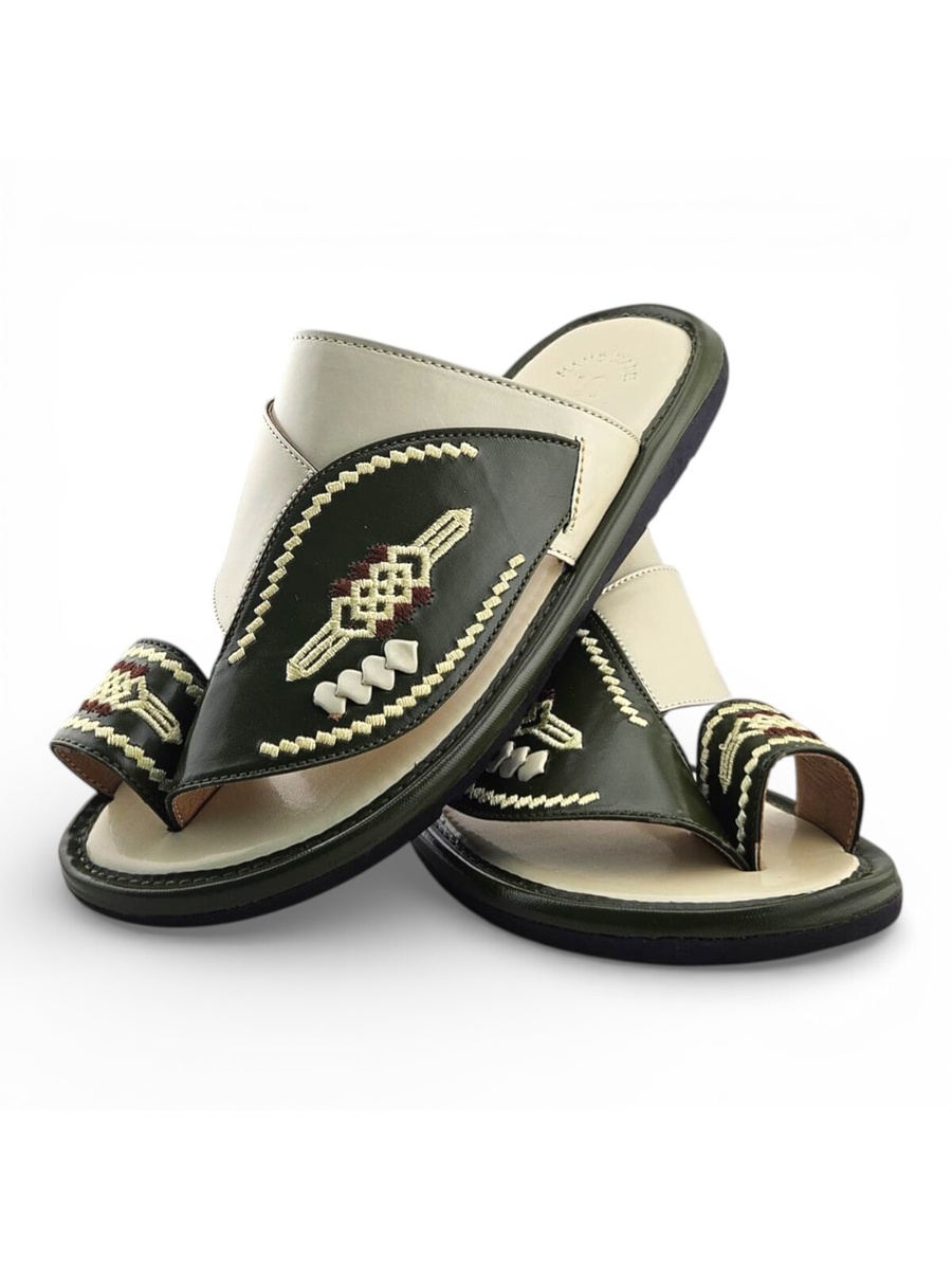 Boys Embroidered Toe-Loop Sharqi Arabic Sandals