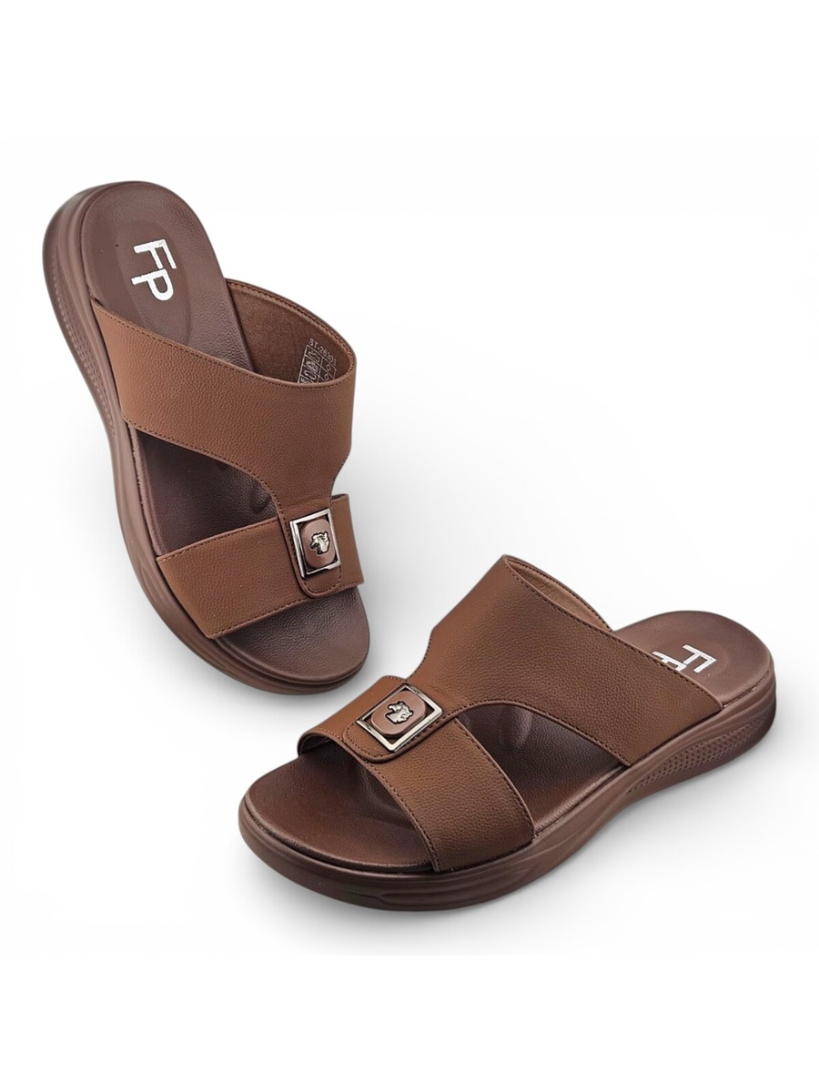 Men Brown Comfort Slide Sandals