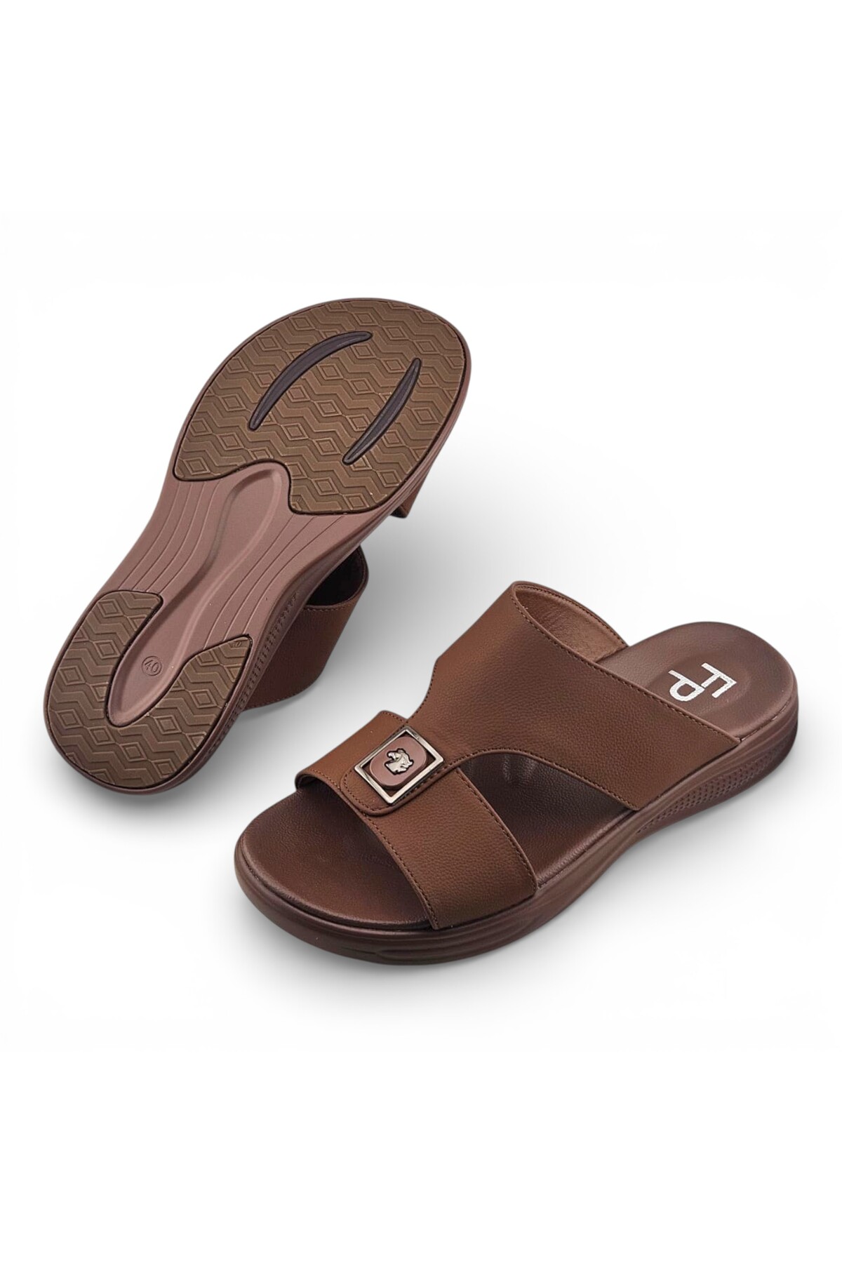 Men Brown Comfort Slide Sandals