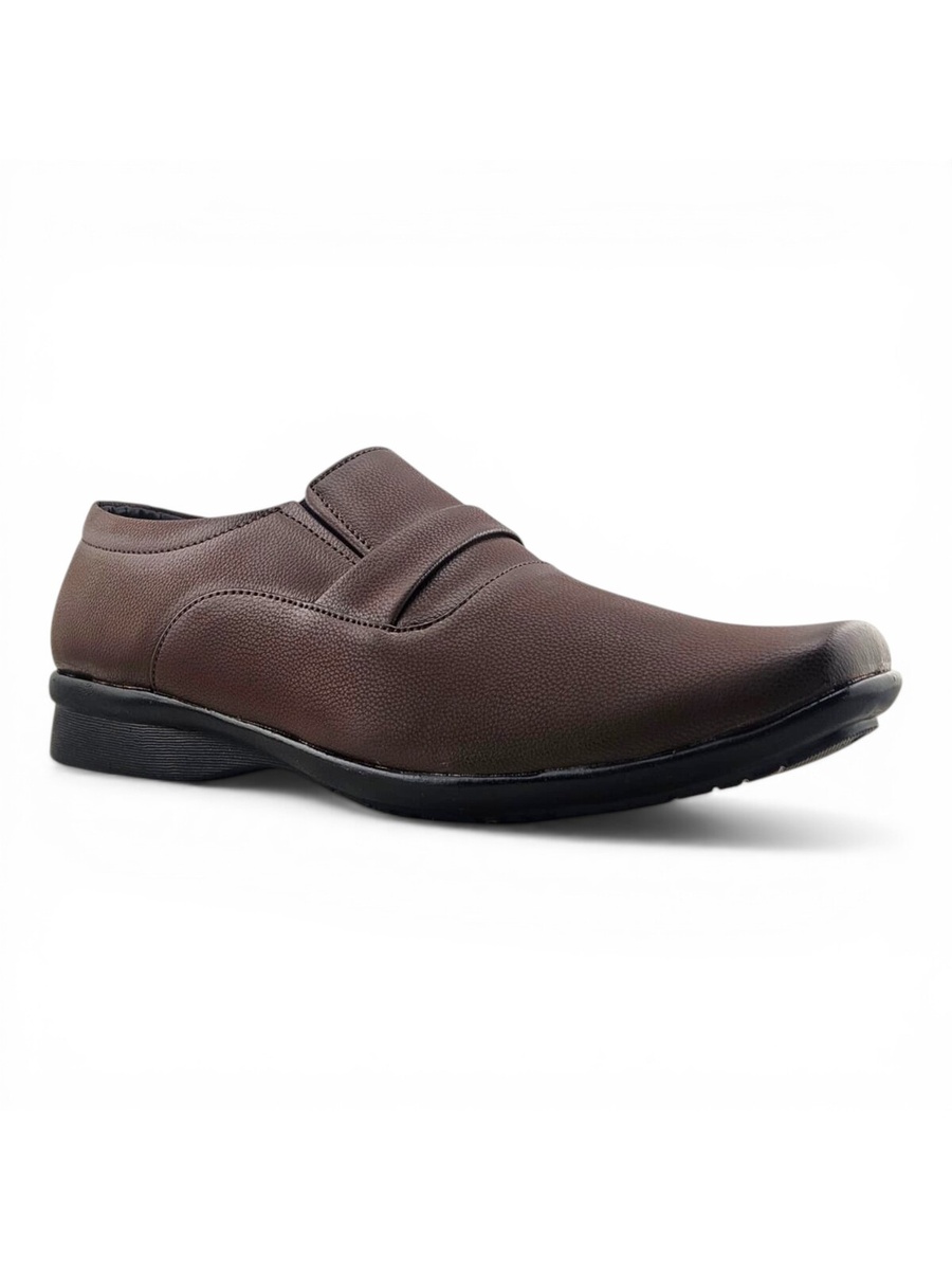 Men Brown Loafers Elegant Slip-On Formal Shoes