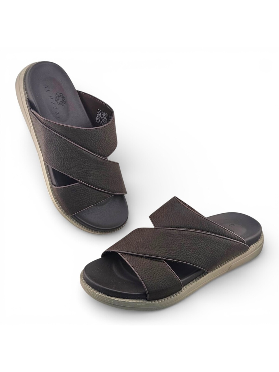 Coffee Brown Comfort Open Toe Slide Sandals