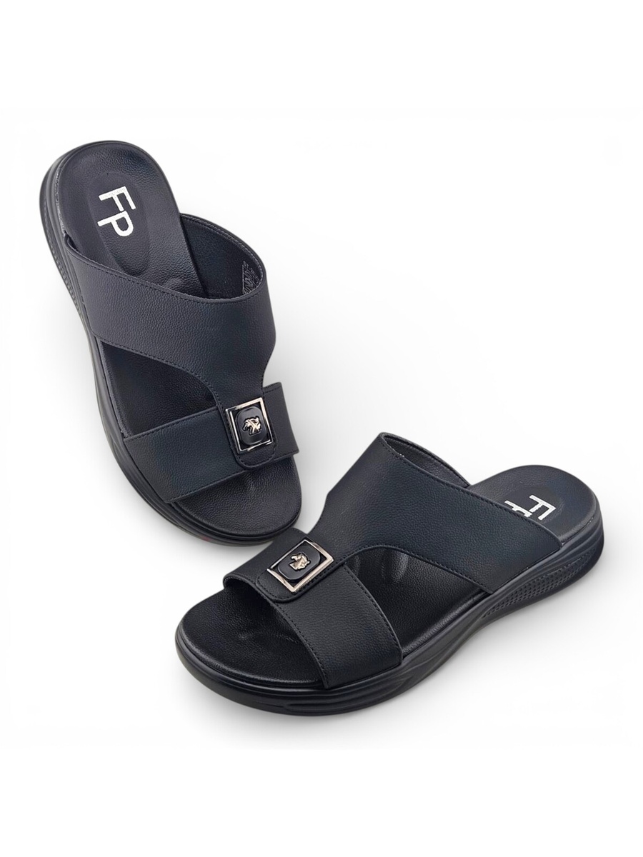 Men Black Comfort Slide Sandals - Everyday Casual
