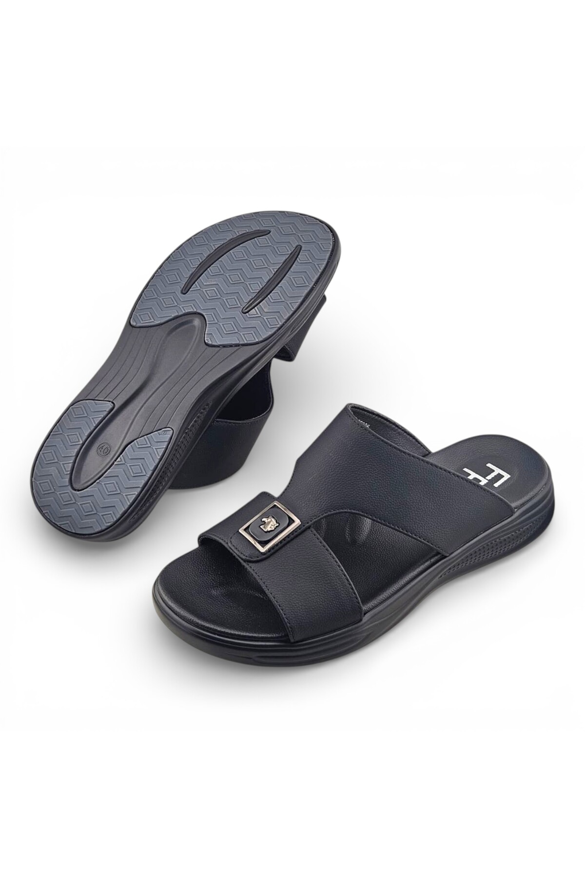 Men Black Comfort Slide Sandals - Everyday Casual