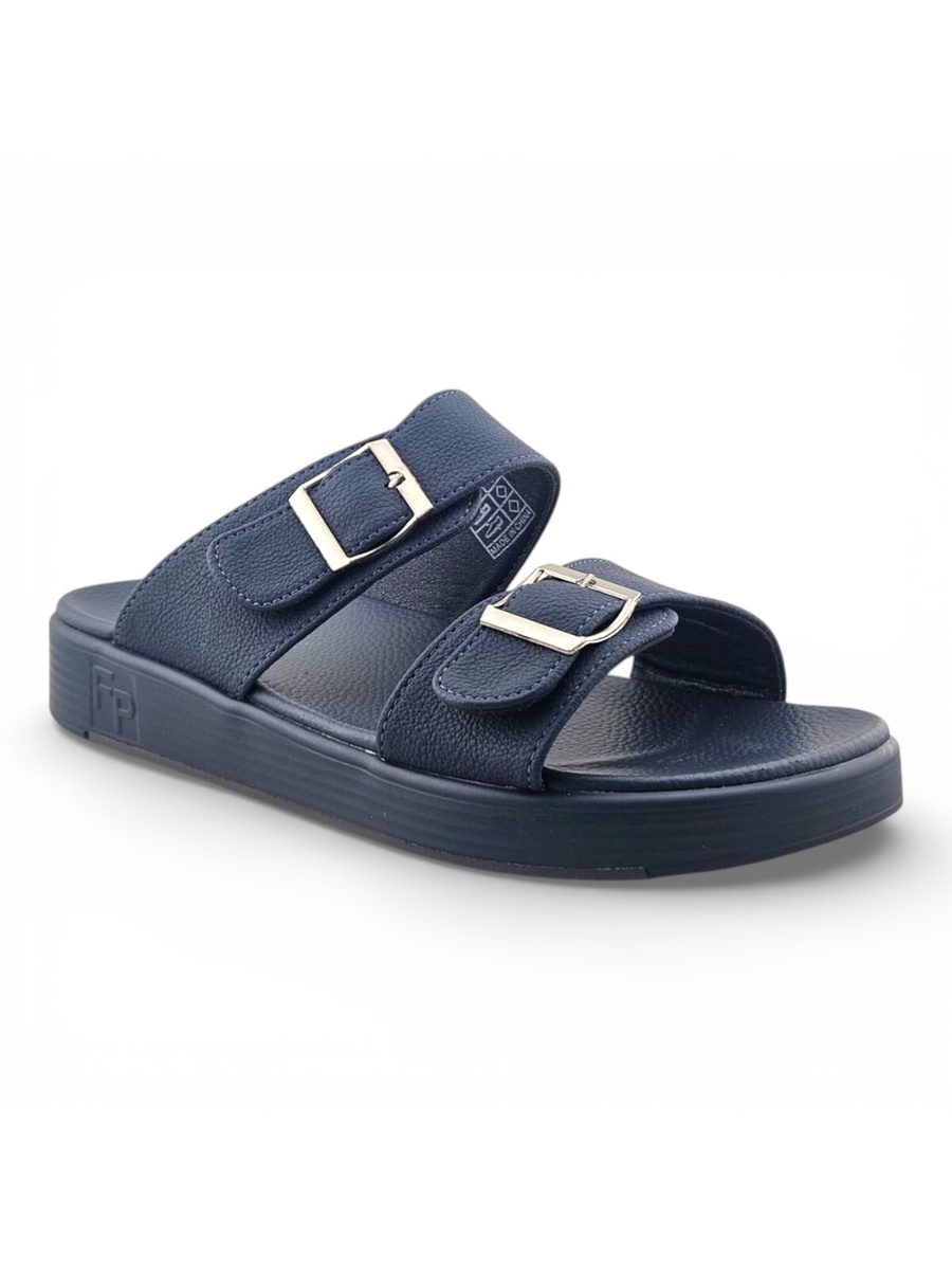 Men Navy Blue Casual Buckle Sandals