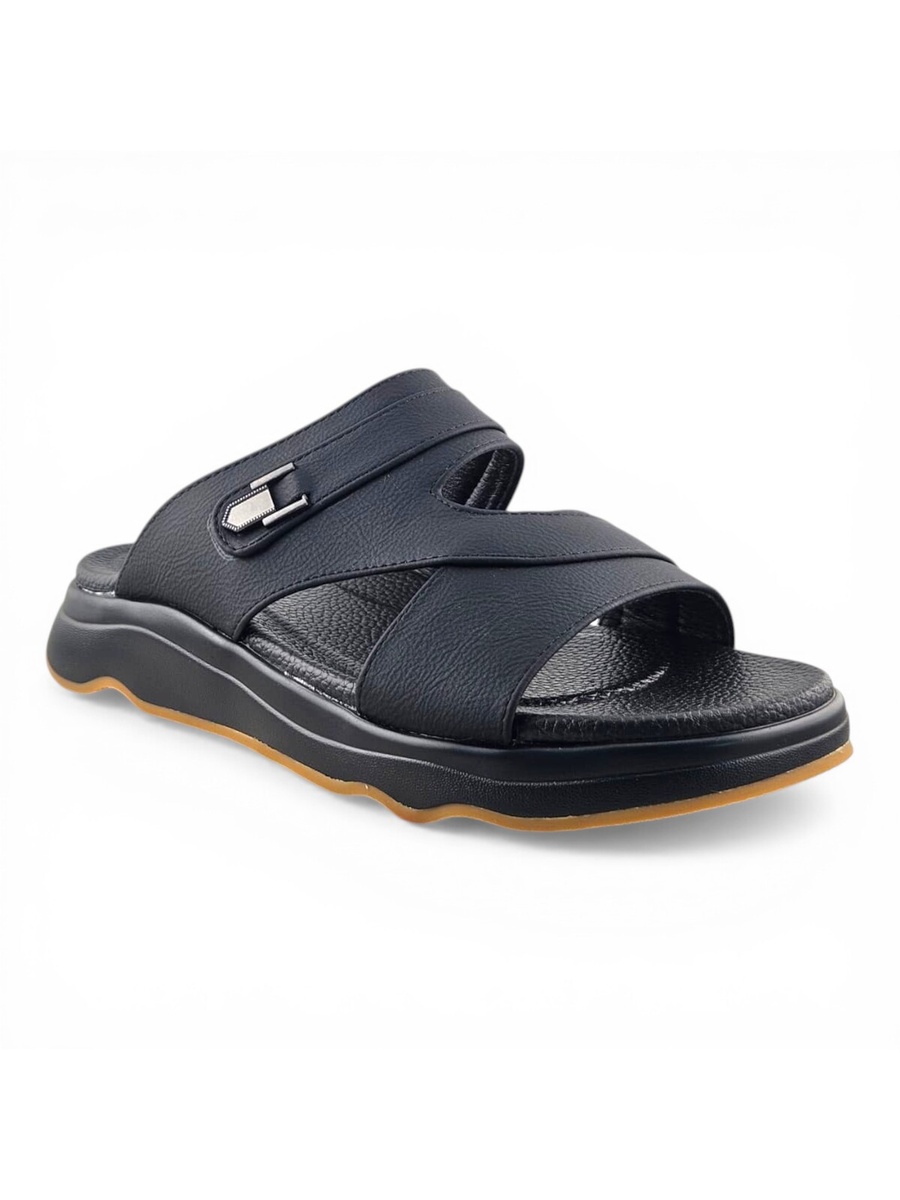 Men Black Everyday Slip-On Comfort Sandals