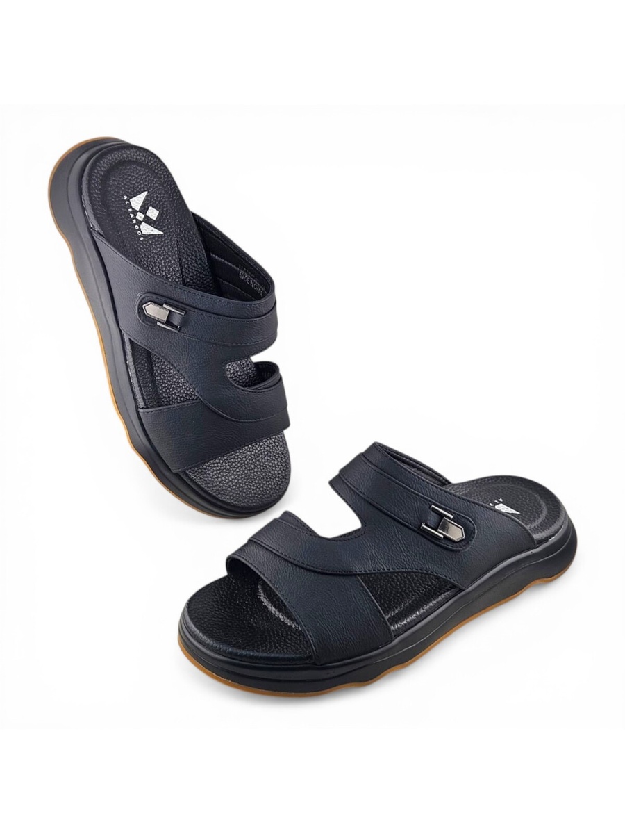 Men Black Everyday Slip-On Comfort Sandals