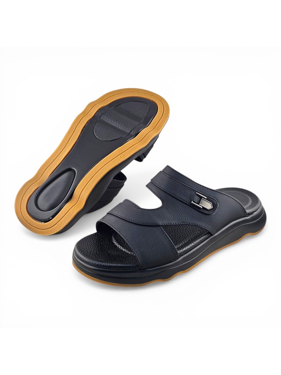 Men Black Everyday Slip-On Comfort Sandals