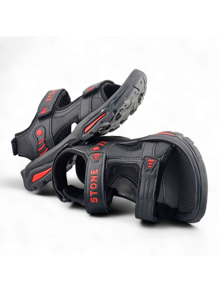 Men Black Casual Sandals - Comfortable Outdoor Footwear