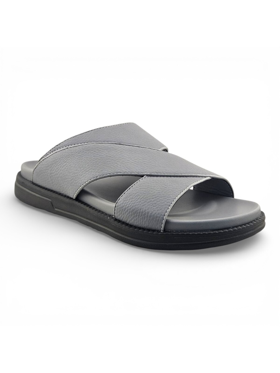 Grey Comfort Open Toe Slide Sandals