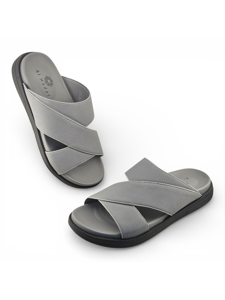 Grey Comfort Open Toe Slide Sandals