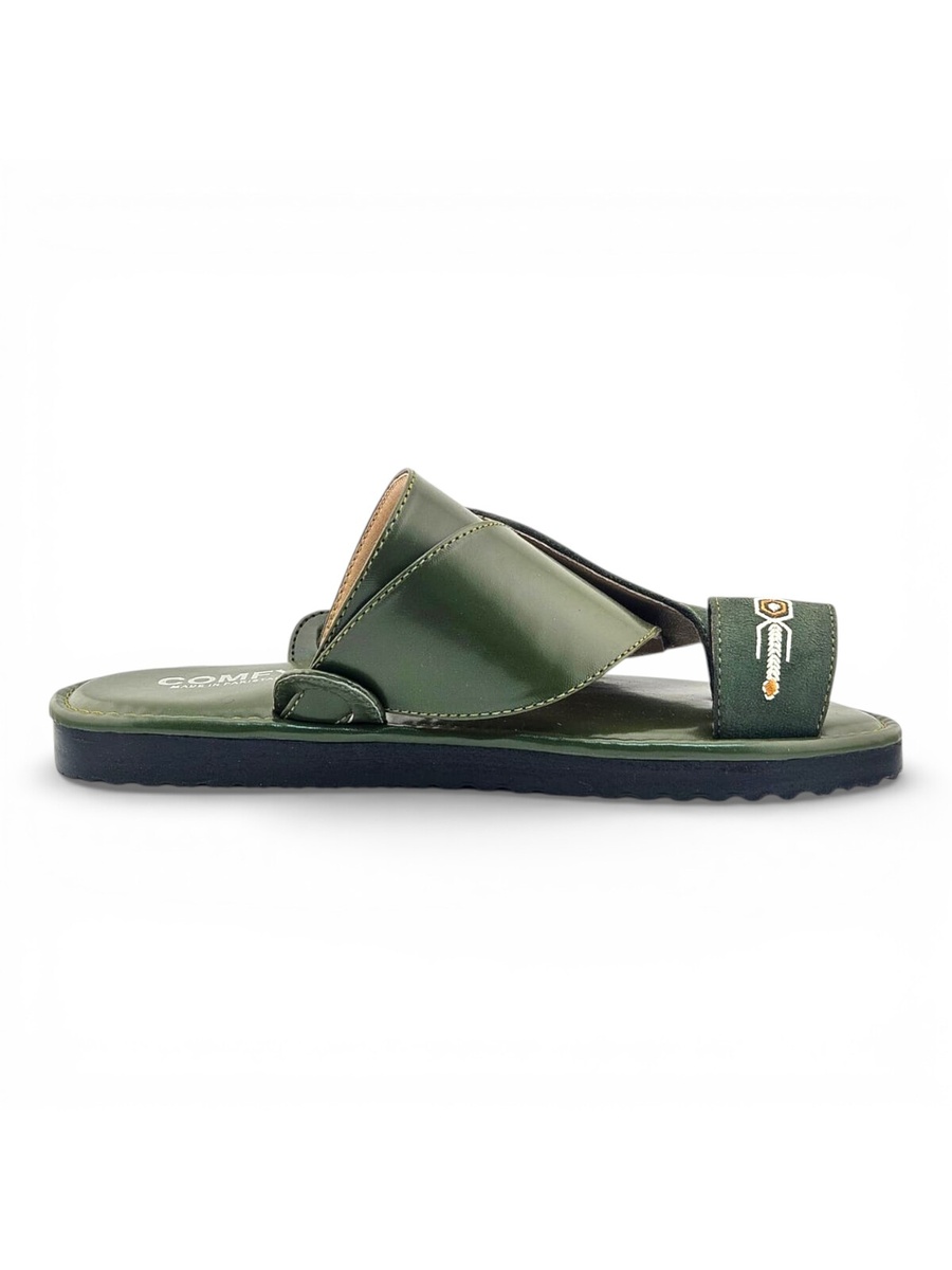 Green Embroidered Arabic Sandals