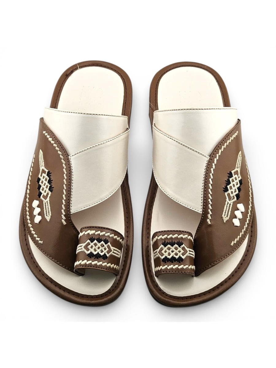 Boys Embroidered Toe-Loop Sharqi Arabic Sandals