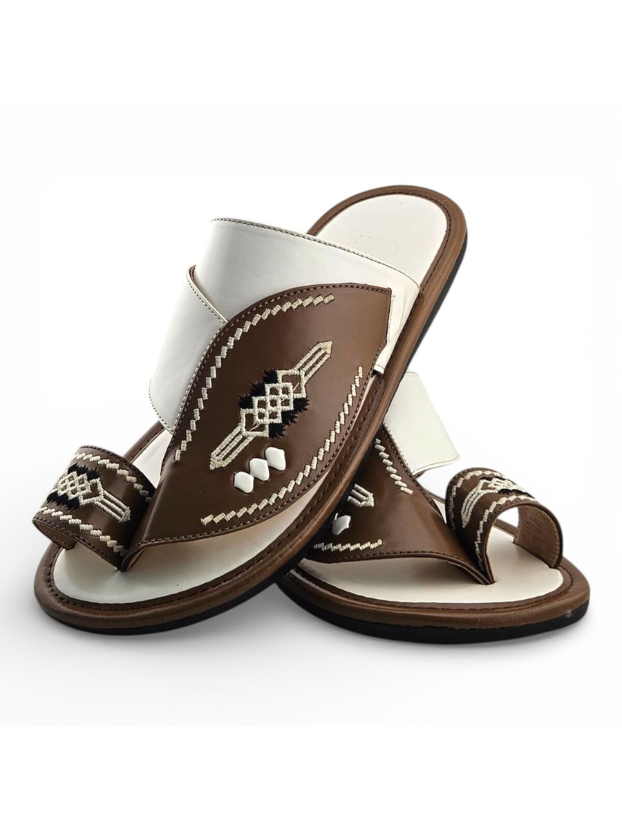 Boys Embroidered Toe-Loop Sharqi Arabic Sandals