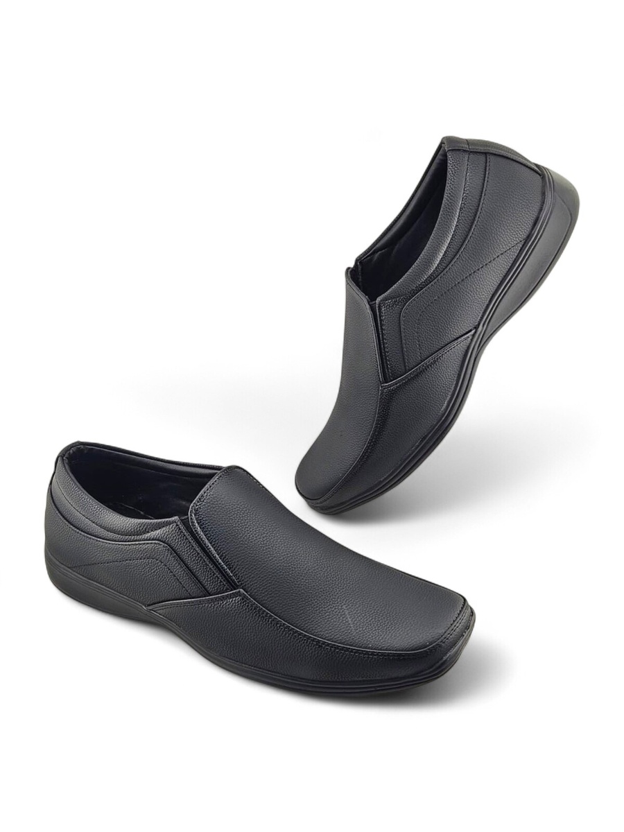 Men Black Slip-On Loafers - Classic and Comfortable