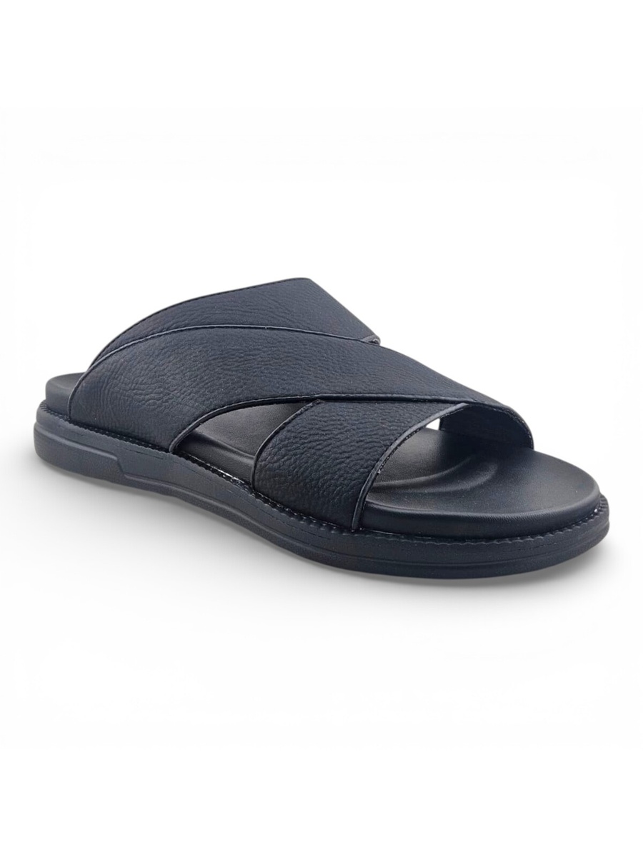 Black Comfort Open Toe Slide Sandals
