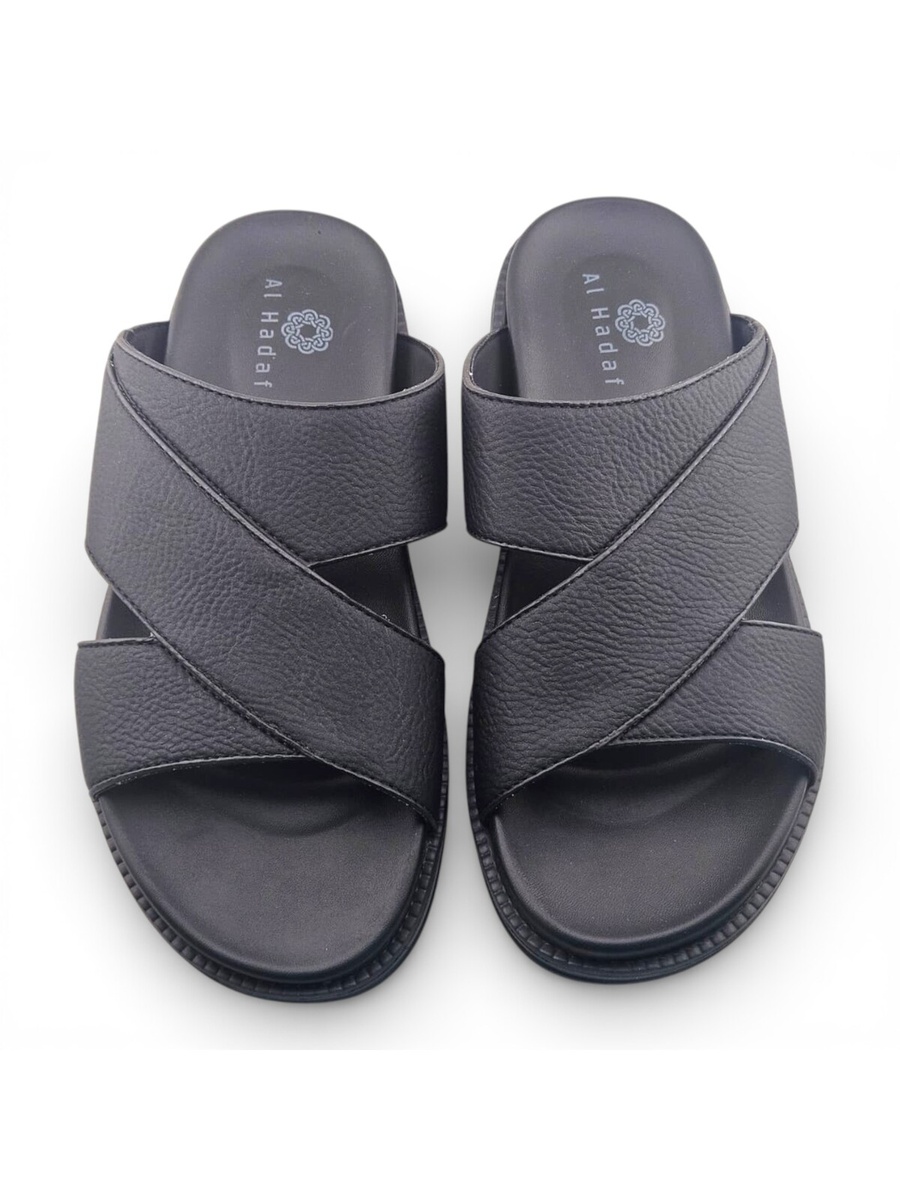 Black Comfort Open Toe Slide Sandals