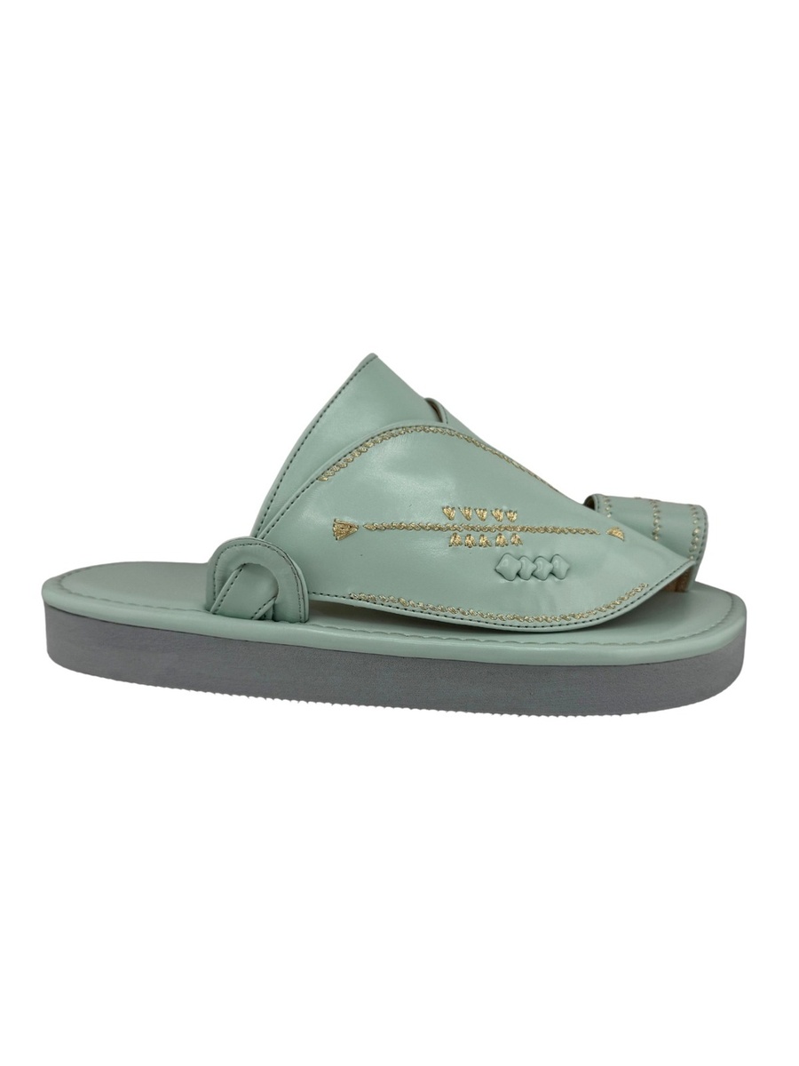 Green Embroidered Arabic Sandals