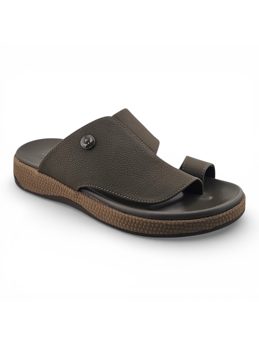 Men Olive Casual Leather Sandals
