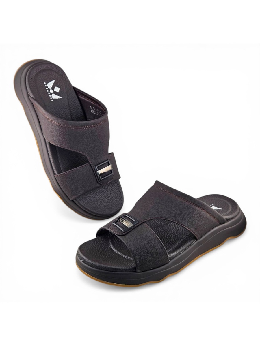 Men Coffee Brown Comfort Slides