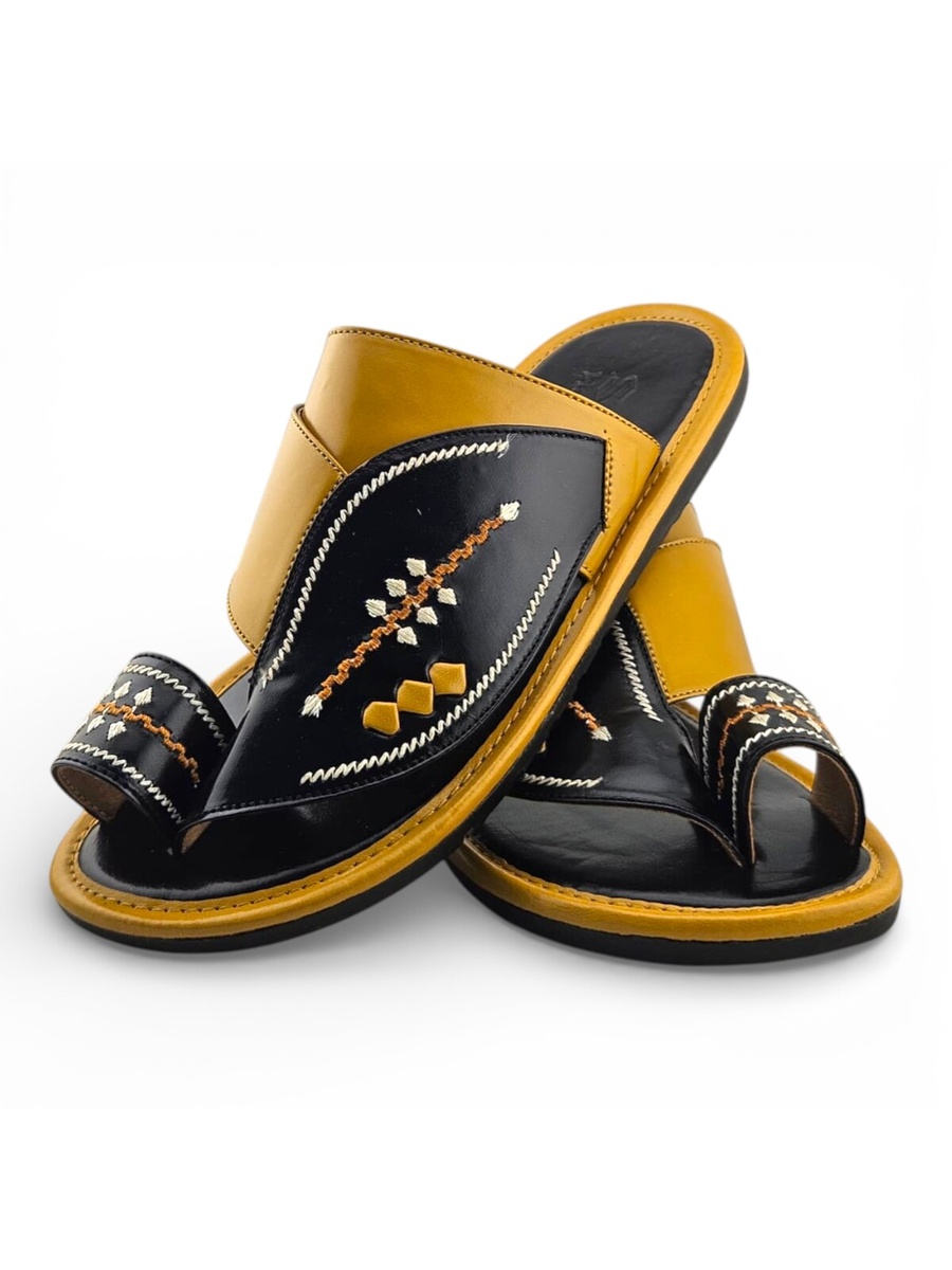 Boys Embroidered Toe-Loop Sharqi Arabic Sandals