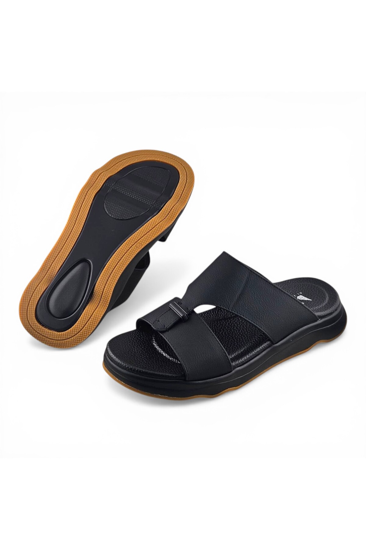 Men Black Comfort Slide Sandals