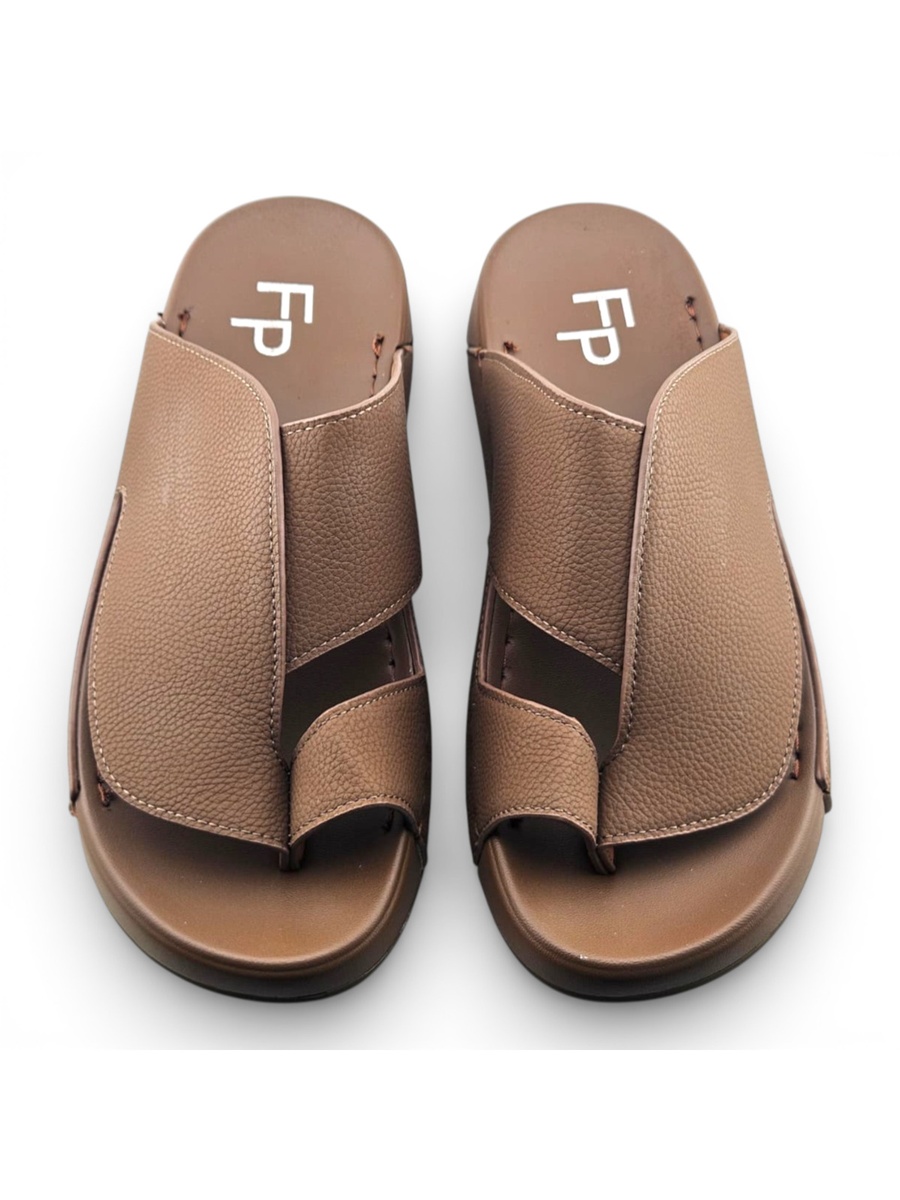 Men Tan Leather Casual Sandals