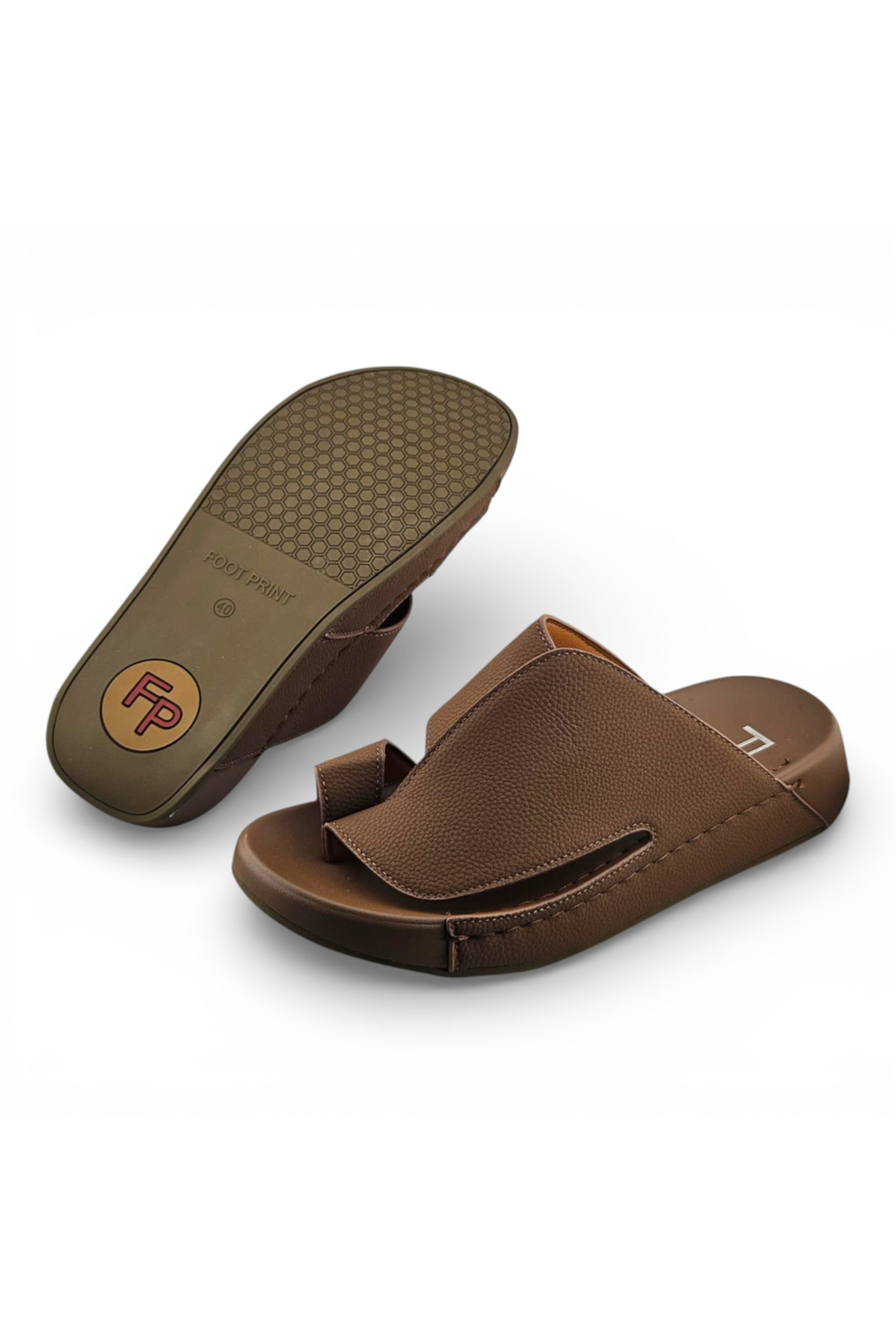 Men Tan Leather Casual Sandals