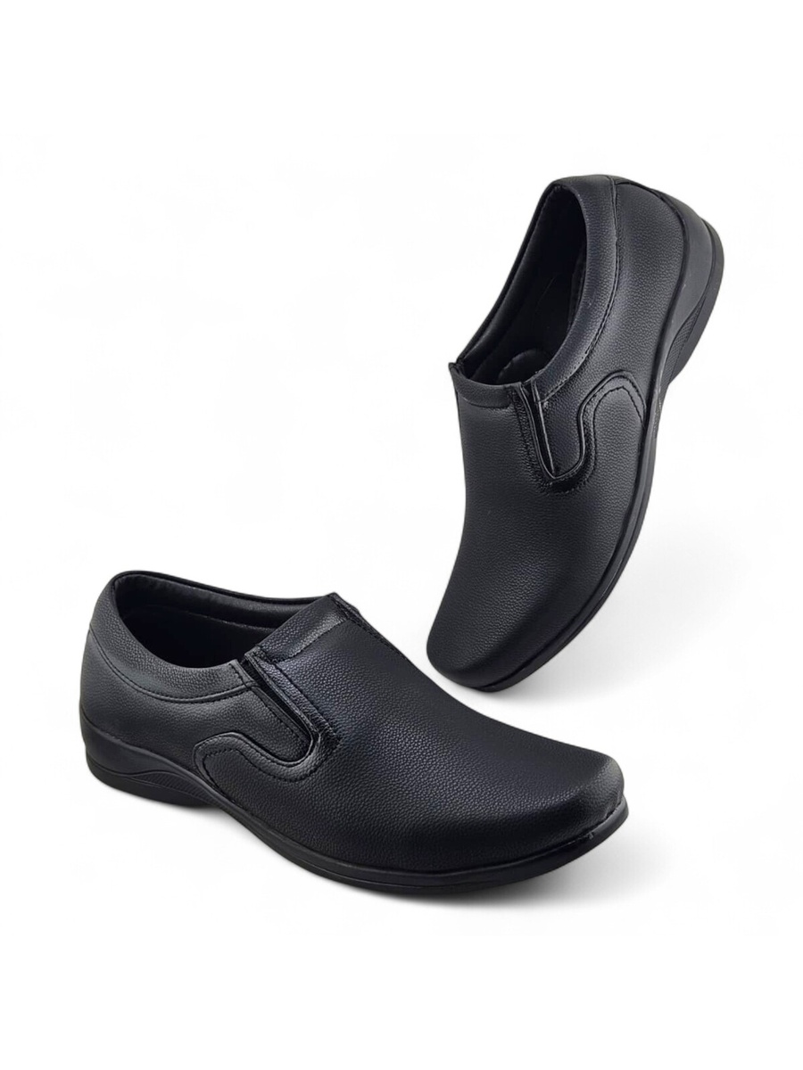 Men Black Slip-On Loafers