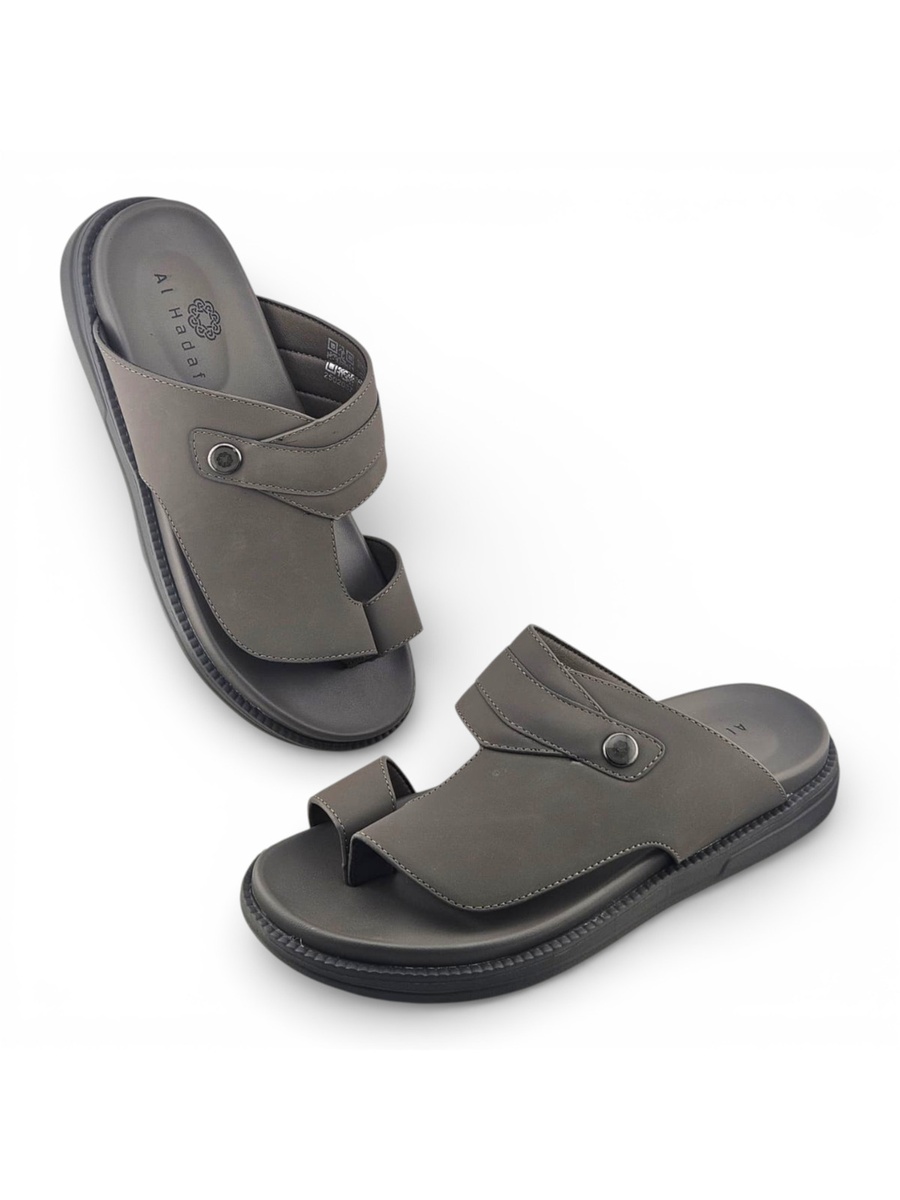 Grey Slip-On Arabic Sandals