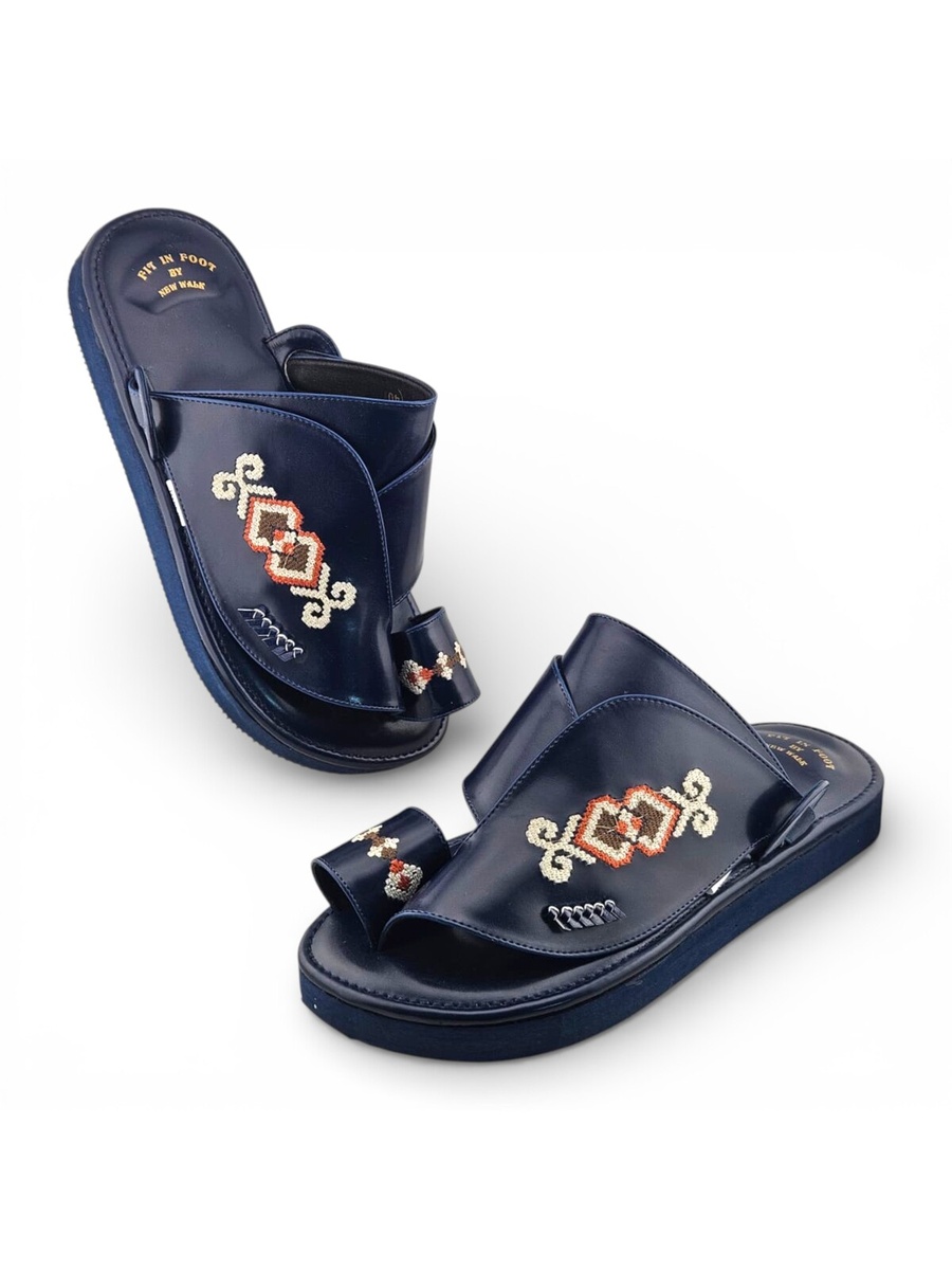 Men Navy Blue Arabic Sandals