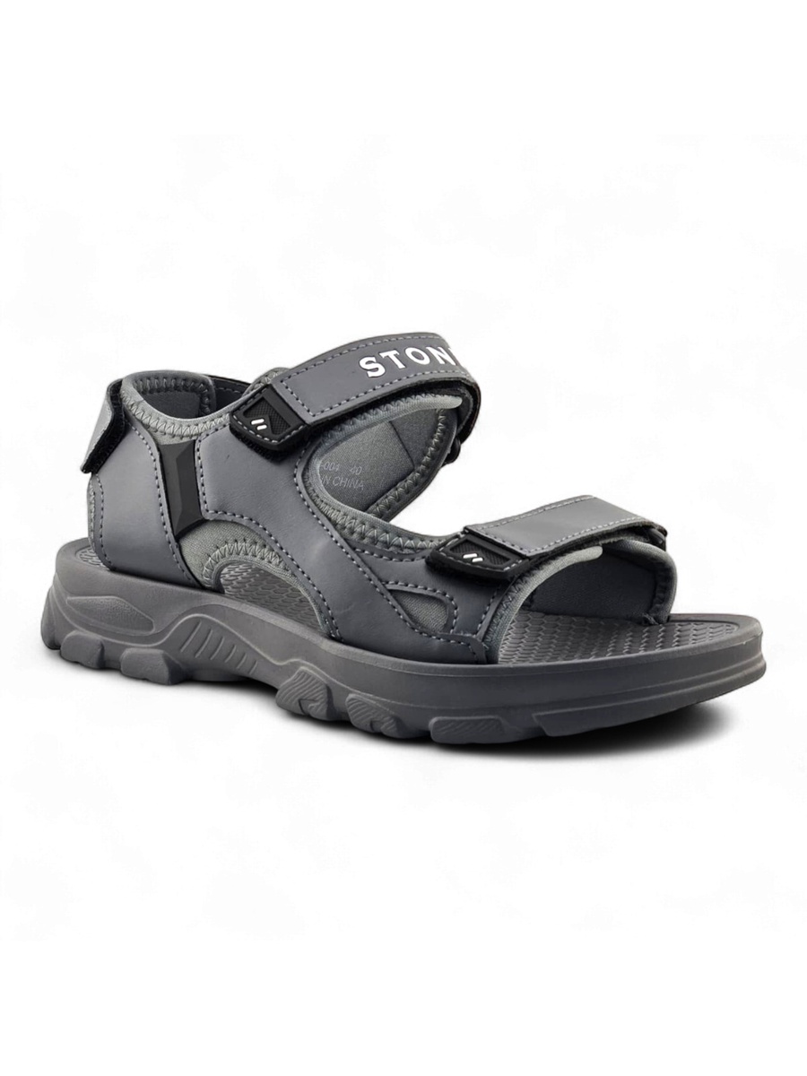 Men Grey Casual Sandals with Adjustable Straps