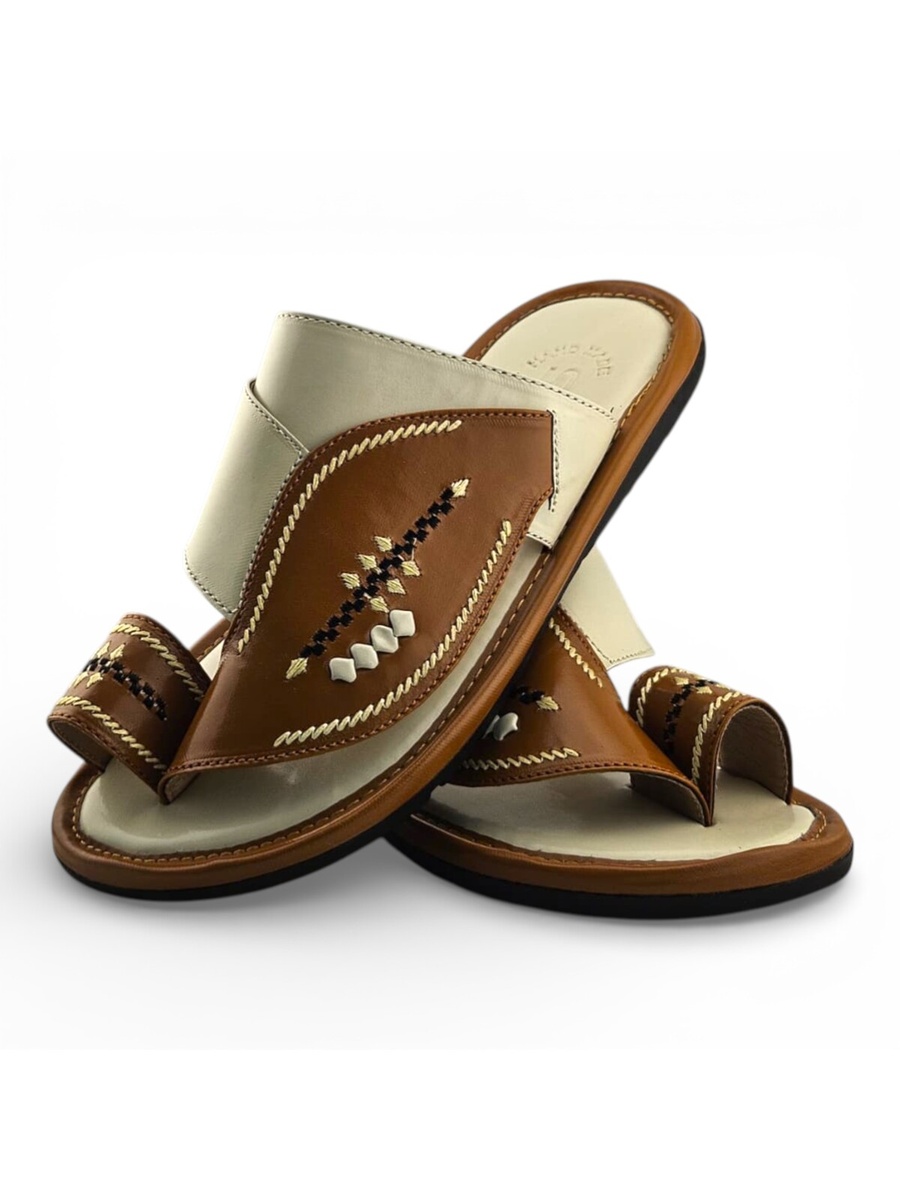 Boys Embroidered Toe-Loop Sharqi Arabic Sandals