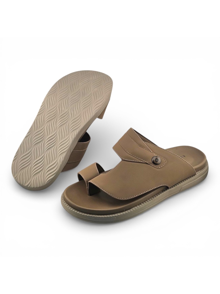 Khaki Slip-On Arabic Sandals